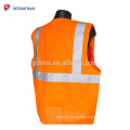 China Hersteller 100% Polyester Mesh Safety Work Westen Hallo Vis Road Kleidung mit 2 &quot;Silberband reflektierende Klasse 2